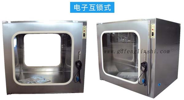 電子互鎖傳遞窗內部采用集成電路，電磁鎖， 控制面板，指示燈等實現連鎖